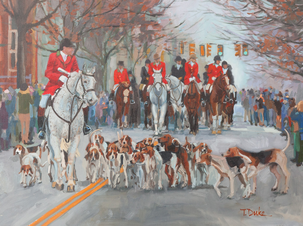 Middleburg Hunt Starts the Parade18" x 24"Oil on linen