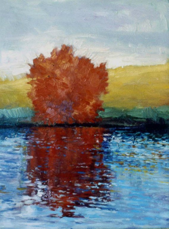 Winter's Knocking9" x 12" Oil on canvas